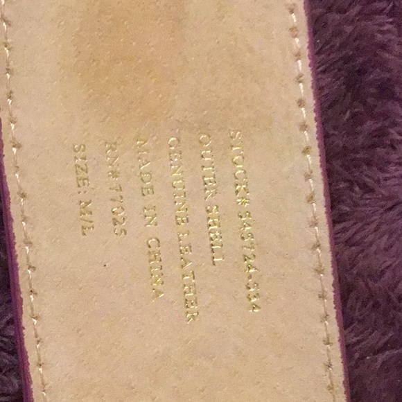 Suzanne Summers Wide Genuine Leather Purple Cured Belt, M/L-45” - Picture 5 of 16